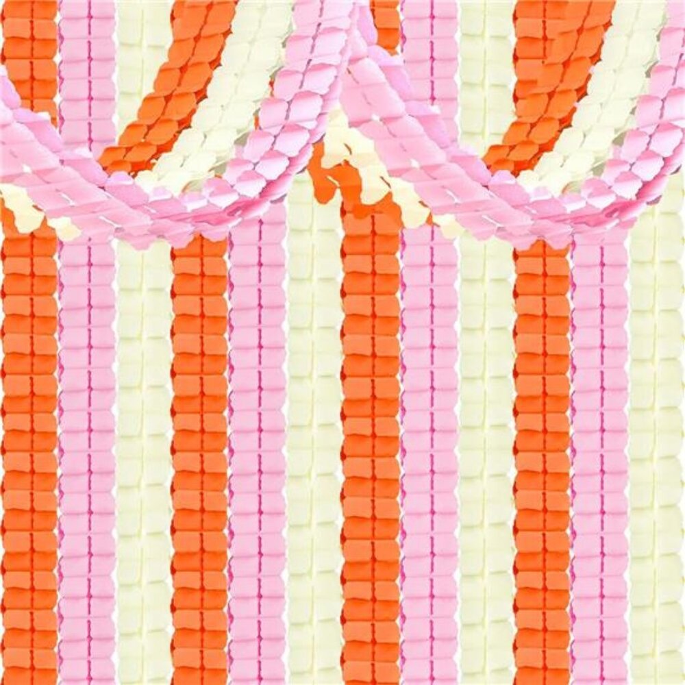 12Pcs Fall Pink and Orange Party Decorations, Hanging Pink Cream and Burnt